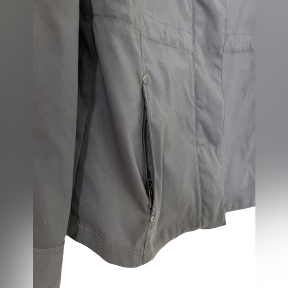 Prana Halle All Purpose Travel Jacket Grey Sz Small Zipper & Snap Pocket Cinche - Picture 5 of 12